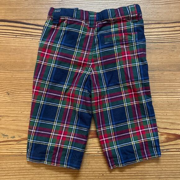 U.S. Polo Assn. red blue plaid holiday adjustable waist baby pants SIZE 12M - Picture 4 of 4